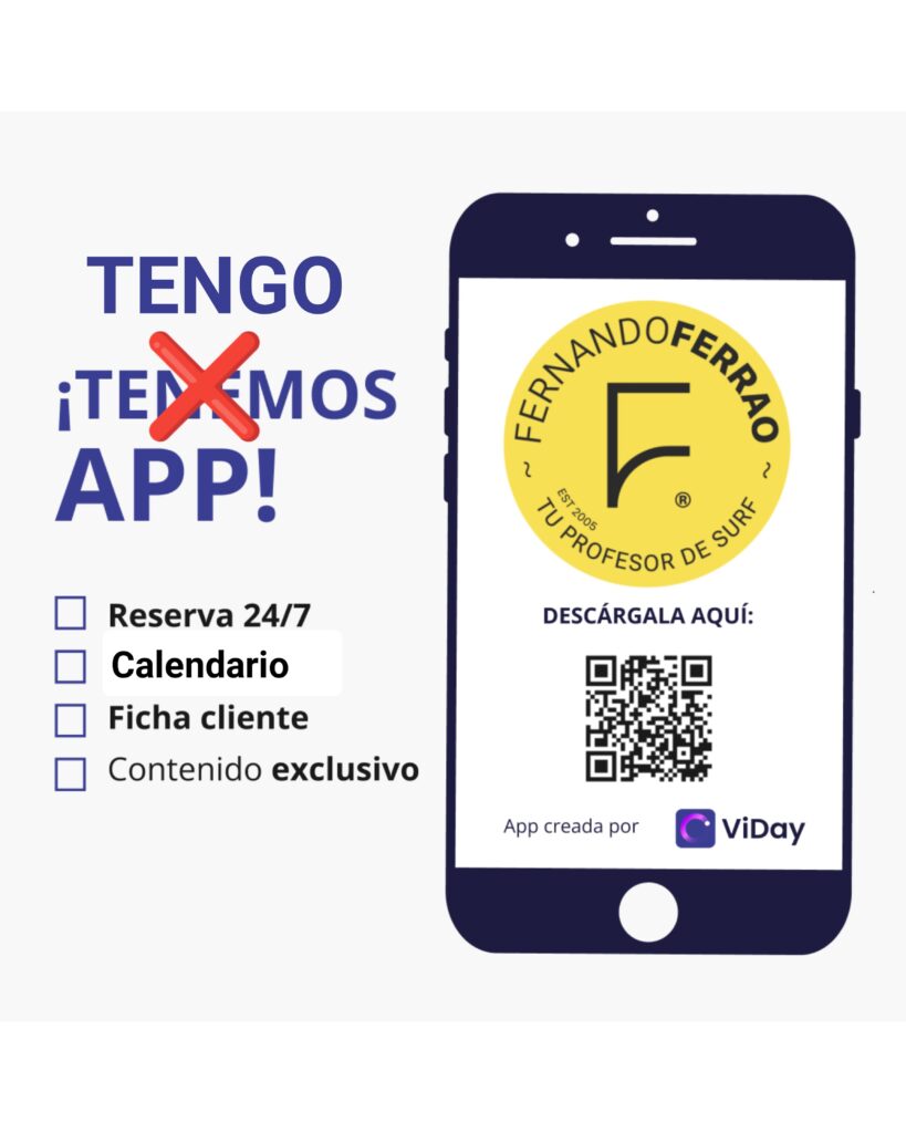 Aplicación reservas de clases de surf